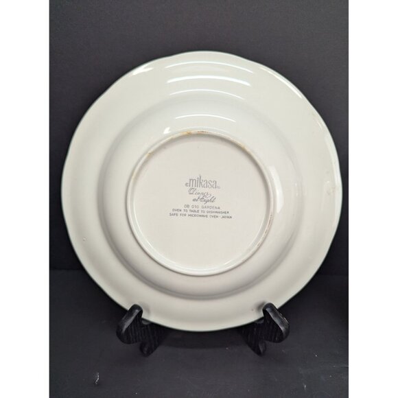 Mikasa Dinner at Eight DB 010 Gardenia Wide Brim Soup Bowl Replacement Lot of 2 - Picture 6 of 9